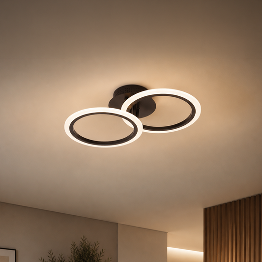 Πολυέλαιος LED με τηλεχειριστήριο BETTY 27W, 2 κύκλοι, κρύο/θερμό/ουδέτερο φως, ρυθμιζόμενο, μαύροι πολυέλαιοι LED με τηλεχειριστήριο Προεπιλεγμένος τίτλος Alessandro Design