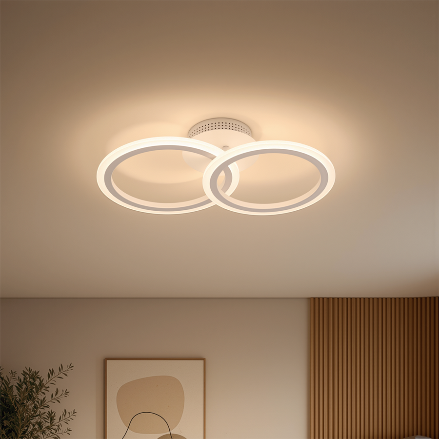 Πολυέλαιος LED με τηλεχειριστήριο BETTY 27W, 2 κύκλοι, κρύο/θερμ/ουδέτερο φως, ρυθμιζόμενο, λευκός πολυέλαιος LED με τηλεχειριστήριο Προεπιλεγμένος τίτλος Alessandro Design