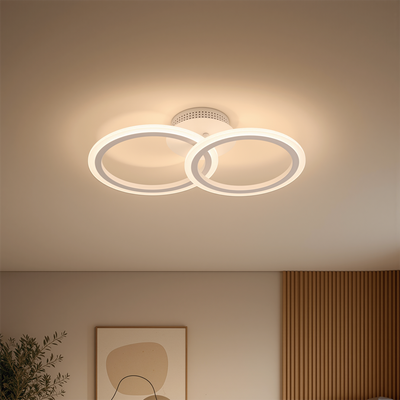 Πολυέλαιος LED με τηλεχειριστήριο BETTY 27W, 2 Κύκλοι, Κρύο/Ζεστό/Ουδέτερο φως, Ρυθμιζόμενο, Λευκό