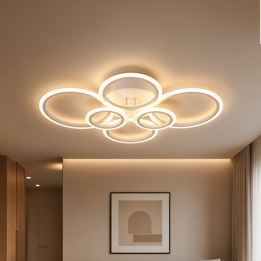 Πολυέλαιος LED με τηλεχειριστήριο BETTY 82W, 6 κύκλοι, κρύο/θερμό/ουδέτερο φως, ρυθμιζόμενο, λευκός πολυέλαιος LED με τηλεχειριστήριο Προεπιλεγμένος τίτλος Alessandro Design