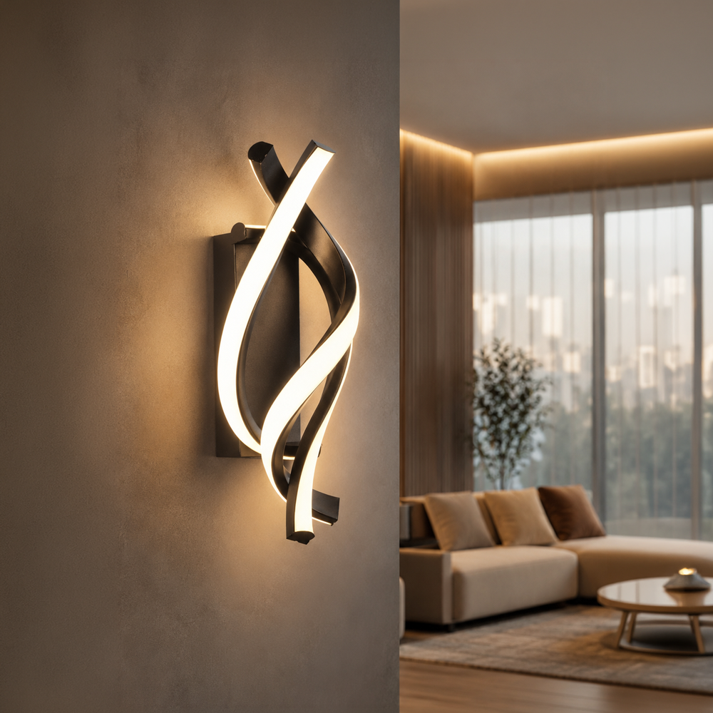 Reid 13W LED φωτιστικό τοίχου, Κρύο/Ζεστό/Ουδέτερο φως, Μαύρα φώτα τοίχου εσωτερικού χώρου Προεπιλεγμένος τίτλος Alessandro Design