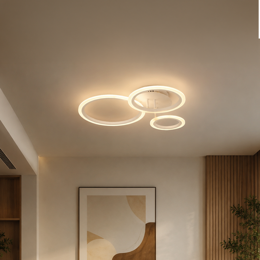 Πολυέλαιος LED με τηλεχειριστήριο BETTY 40W, 3 κύκλοι, κρύο/θερμό/ουδέτερο φως, ρυθμιζόμενο, λευκό, μεταλλικό και ακρυλικό LED πολυέλαιοι με τηλεχειριστήριο Προεπιλεγμένος τίτλος Alessandro Design