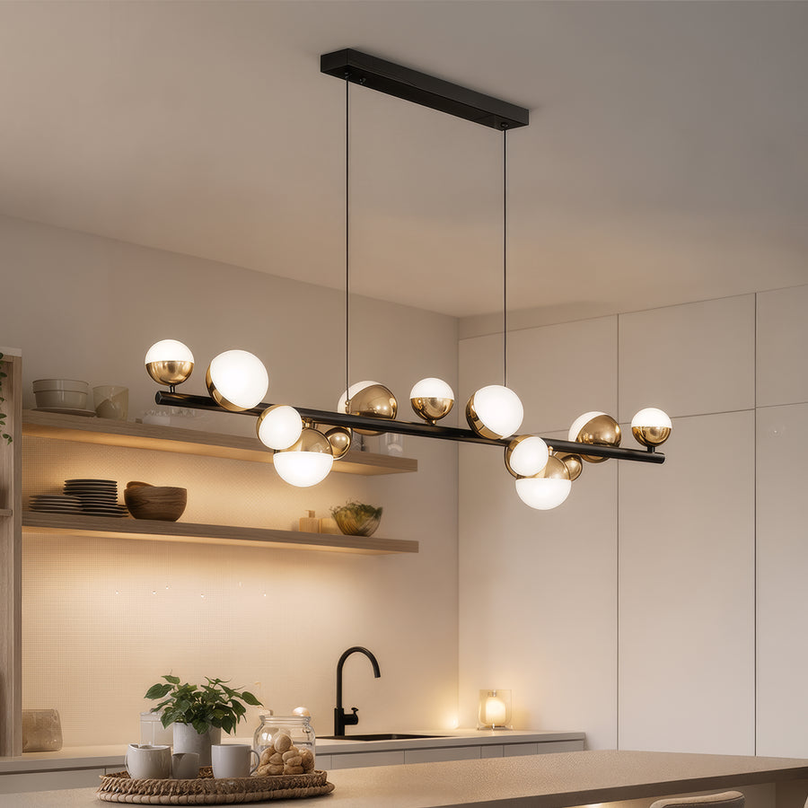 Πολυέλαιος Aurion 29W Ακρυλικός LED Κρεμαστός με Τηλεχειριστήριο, Ρυθμιζόμενο, Μαύρο Χρυσό, Μεταλλικό και Ακρυλικό LED Πολυέλαιοι με Τηλεχειριστήριο Προεπιλεγμένος τίτλος Alessandro Design