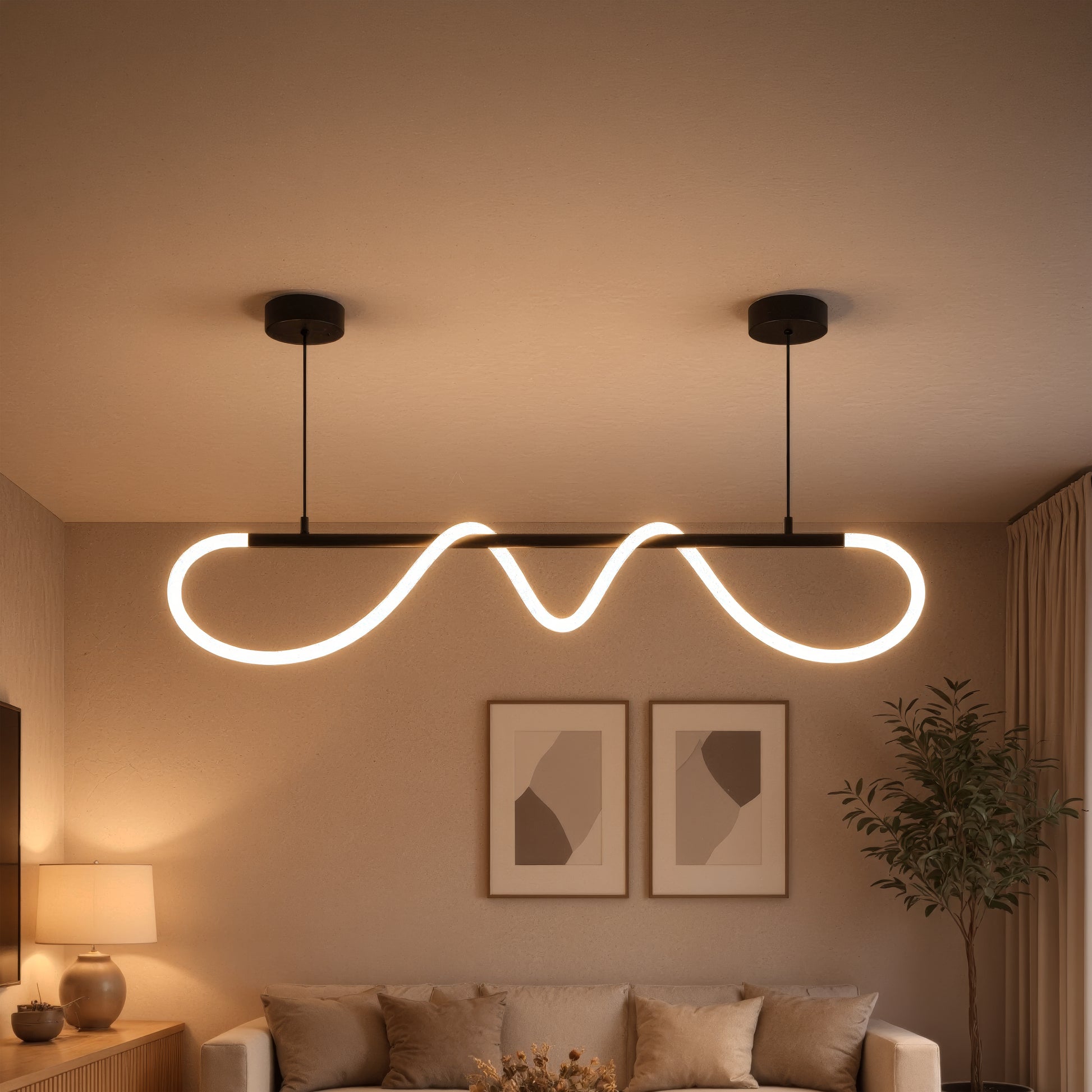 Πολυέλαιος DIVINO LED με εύκαμπτο σωλήνα σιλικόνης - 24W, ρυθμιζόμενο φως, μαύρο ματ μοντέρνοι πολυέλαιοι Προεπιλεγμένος τίτλος Alessandro Design