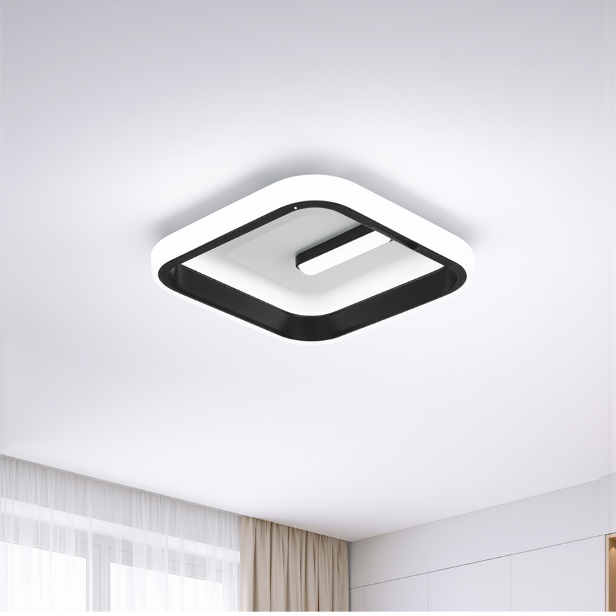 Πολυέλαιος LED VICTORIA 19W, Τετράγωνο, Κρύο/Ζεστό/Ουδέτερο φως, Μαύρο, Λευκό LED Πολυέλαιος Προεπιλεγμένος τίτλος Alessandro Design