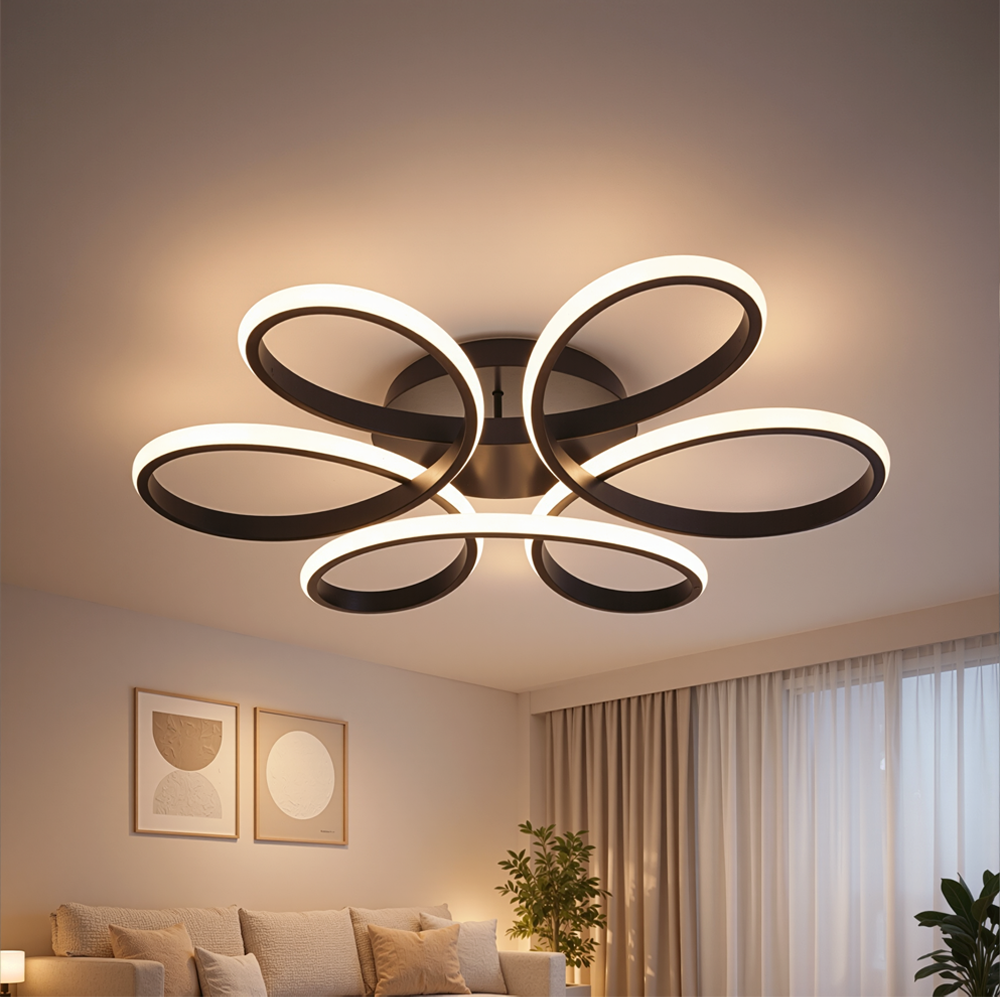 Πολυέλαιος LED με τηλεχειριστήριο HELIX 63W, Κρύο/Ζεστό/Ουδέτερο φως, Ρυθμιζόμενο, Μαύροι πολυέλαιοι LED με τηλεχειριστήριο Προεπιλεγμένος τίτλος Alessandro Design