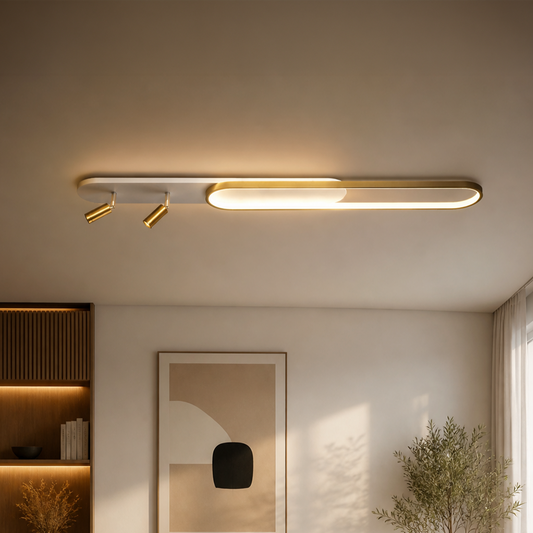 Lustra LED cu Proiector Reglabil FISSO Camilla, 66W, lumina Rece/Calda/Neutra, Auriu Lucios Lustre LED Default Title Alessandro Design