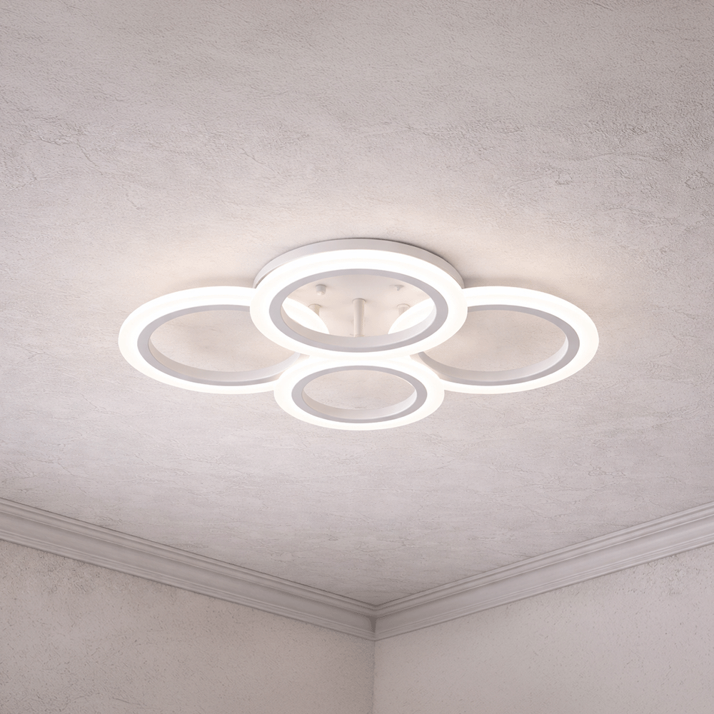 Πολυέλαιος LED με τηλεχειριστήριο BETTY 43W, 4 κύκλοι, κρύο/θερμό/ουδέτερο φως, ρυθμιζόμενο, λευκός πολυέλαιος LED με τηλεχειριστήριο Προεπιλεγμένος τίτλος Alessandro Design