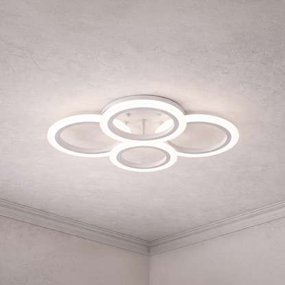 Πολυέλαιος LED με τηλεχειριστήριο BETTY 43W, 4 κύκλοι, κρύο/θερμό/ουδέτερο φως, ρυθμιζόμενο, λευκός πολυέλαιος LED με τηλεχειριστήριο Προεπιλεγμένος τίτλος Alessandro Design