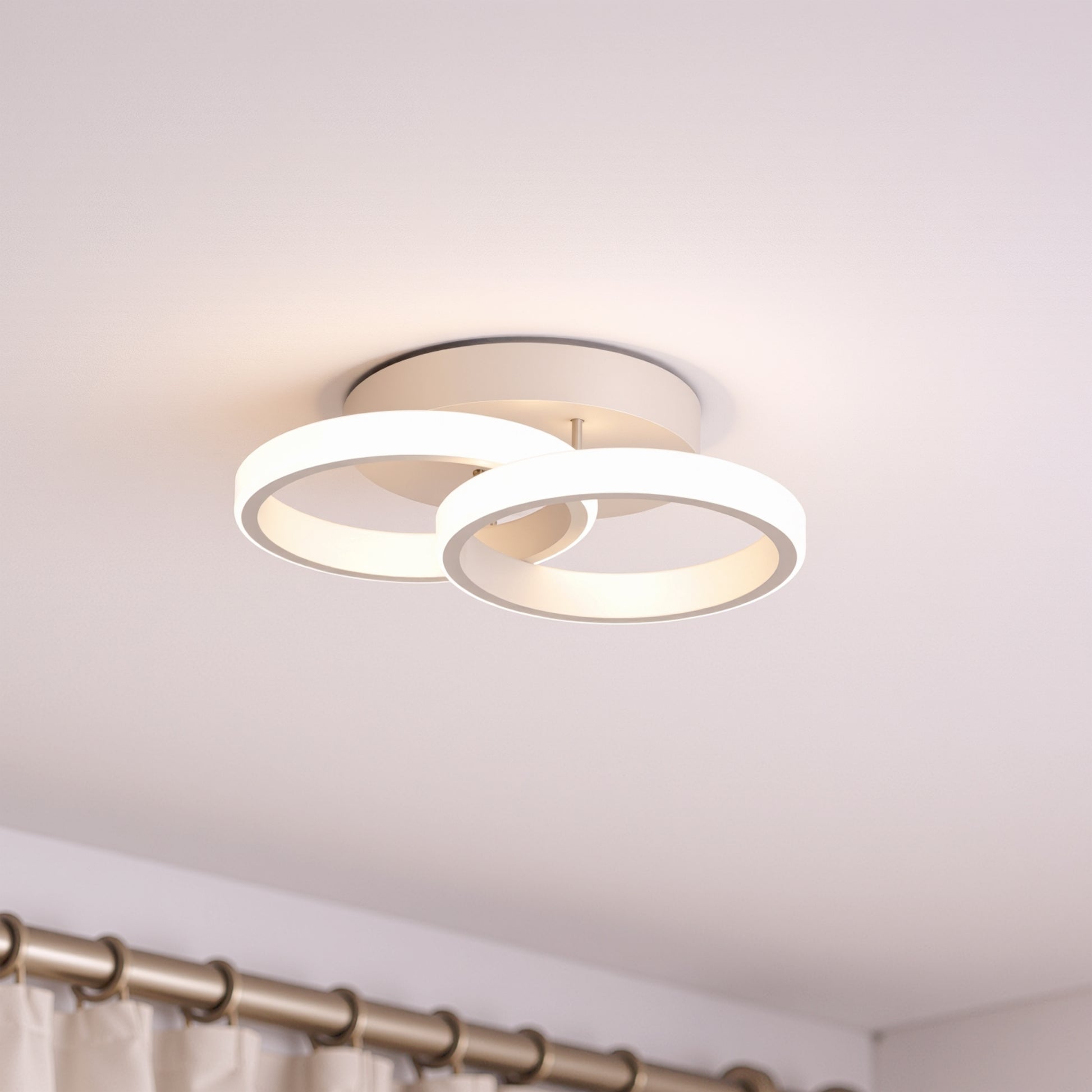 Πολυέλαιος LED VERTEX CIRCULA 21W, 2 κύκλοι, Μεταλλικά πλαίσια, Κρύο/Ζεστό/Ουδέτερο φως, Λευκοί πολυέλαιοι LED Προεπιλεγμένος τίτλος Alessandro Design