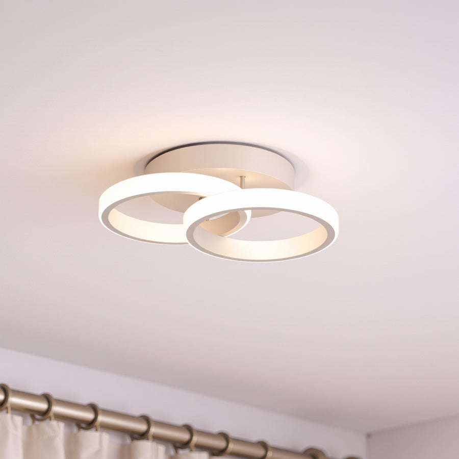 Πολυέλαιος LED VERTEX CIRCULA 21W, 2 κύκλοι, Μεταλλικά πλαίσια, Κρύο/Ζεστό/Ουδέτερο φως, Λευκοί πολυέλαιοι LED Προεπιλεγμένος τίτλος Alessandro Design