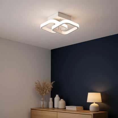 Πολυέλαιος LED VERTEX Matrix, Επικαλυπτόμενα διαμάντια, Μεταλλικά πλαίσια, 24W, 2 Διαμάντια, Κρύο/Ζεστό/Ουδέτερο φως 3000K/4000K/6000K, Λευκοί πολυέλαιοι LED Προεπιλεγμένος τίτλος Alessandro Design