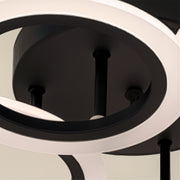 Πολυέλαιος LED με τηλεχειριστήριο BETTY 43W, 4 κύκλοι, κρύο/θερμό/ουδέτερο φως, ρυθμιζόμενο, μαύροι πολυέλαιοι LED με τηλεχειριστήριο Προεπιλεγμένος τίτλος Alessandro Design