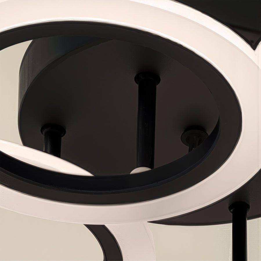 Πολυέλαιος LED με τηλεχειριστήριο BETTY 43W, 4 κύκλοι, κρύο/θερμό/ουδέτερο φως, ρυθμιζόμενο, μαύροι πολυέλαιοι LED με τηλεχειριστήριο Προεπιλεγμένος τίτλος Alessandro Design