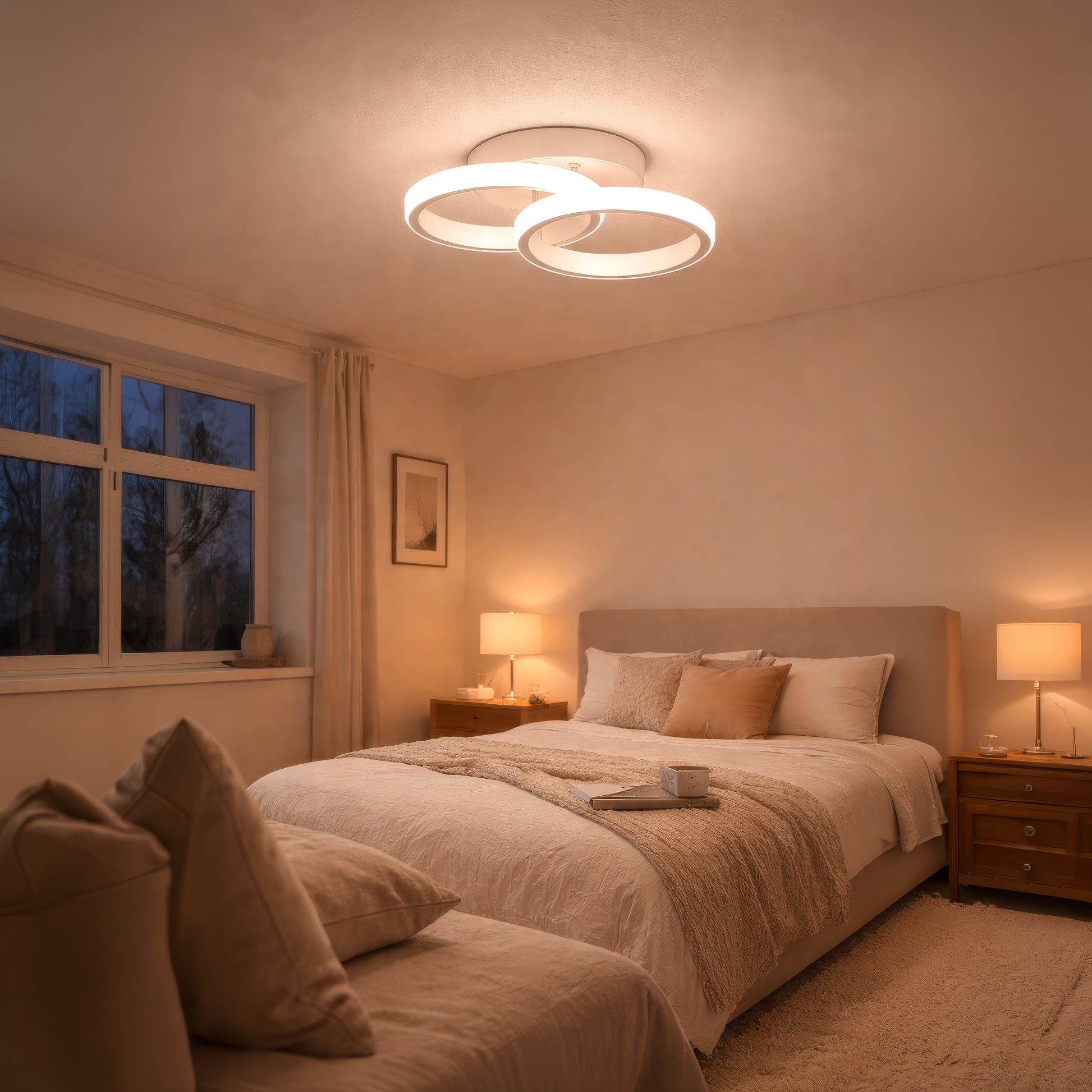Πολυέλαιος LED VERTEX CIRCULA 21W, 2 κύκλοι, Μεταλλικά πλαίσια, Κρύο/Ζεστό/Ουδέτερο φως, Λευκοί πολυέλαιοι LED Προεπιλεγμένος τίτλος Alessandro Design