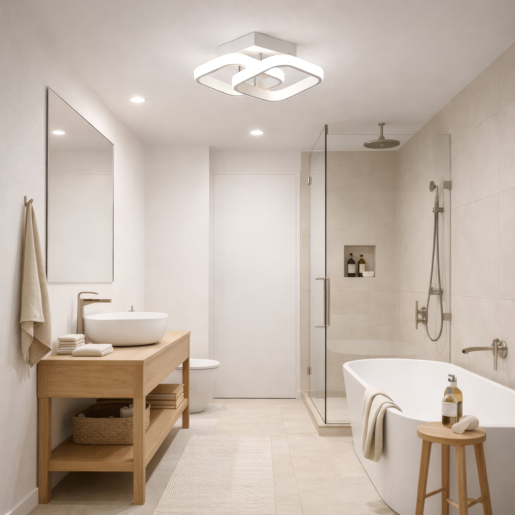 Πολυέλαιος LED VERTEX Matrix, Επικαλυπτόμενα διαμάντια, Μεταλλικά πλαίσια, 24W, 2 Διαμάντια, Κρύο/Ζεστό/Ουδέτερο φως 3000K/4000K/6000K, Λευκοί πολυέλαιοι LED Προεπιλεγμένος τίτλος Alessandro Design