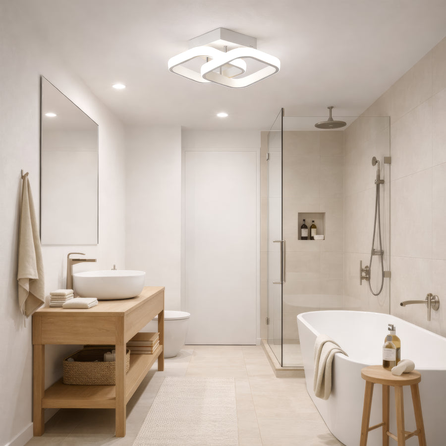 Πολυέλαιος LED VERTEX Matrix, Επικαλυπτόμενα διαμάντια, Μεταλλικά πλαίσια, 24W, 2 Διαμάντια, Κρύο/Ζεστό/Ουδέτερο φως 3000K/4000K/6000K, Λευκοί πολυέλαιοι LED Προεπιλεγμένος τίτλος Alessandro Design