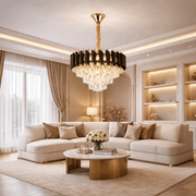 Crystal Chandelier VERSAILLES Nobile 5xE14, Diameter 40cm, Shiny Gold and Black Crystal Chandeliers Προεπιλεγμένος τίτλος Alessandro Design