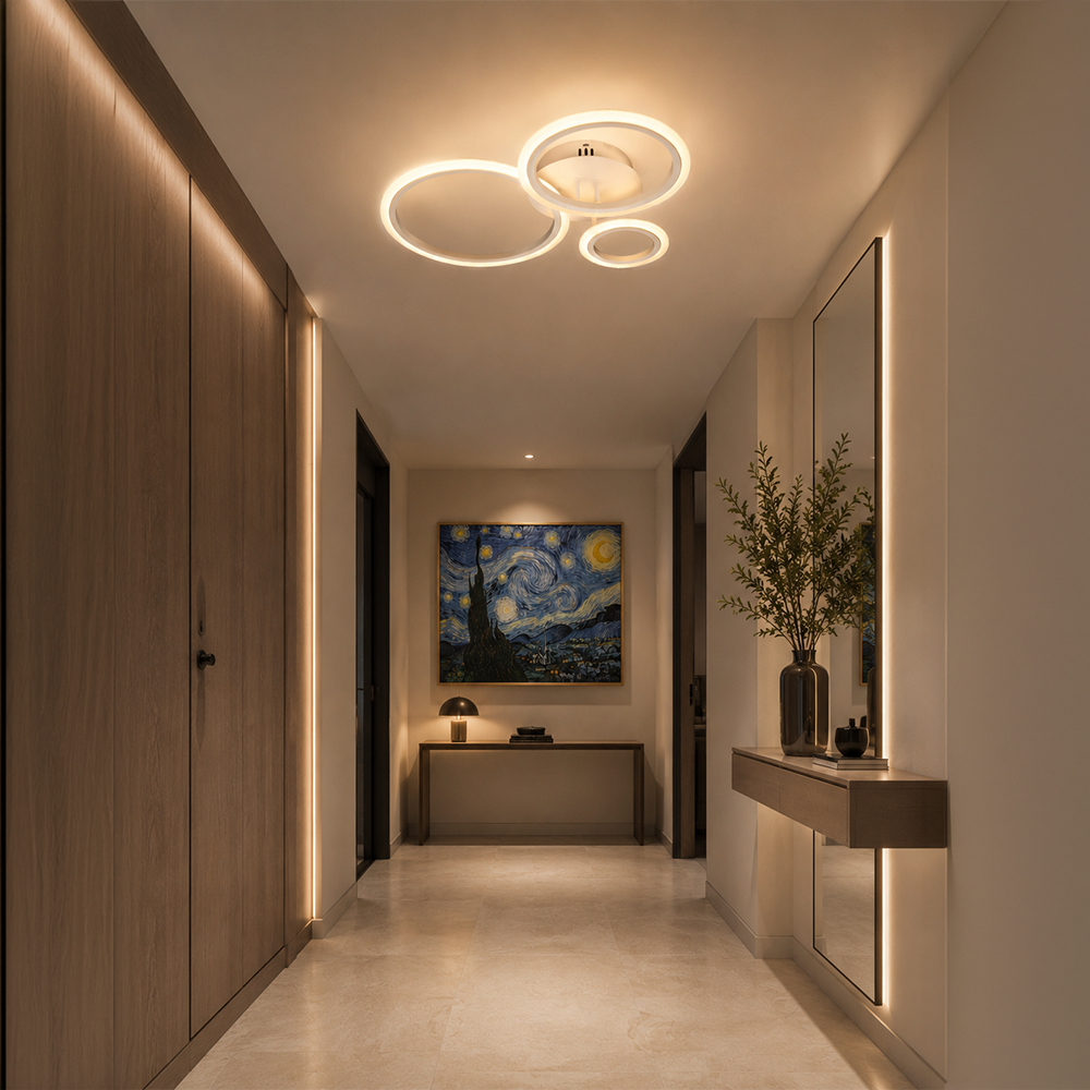Πολυέλαιος LED με τηλεχειριστήριο BETTY 40W, 3 κύκλοι, κρύο/θερμό/ουδέτερο φως, ρυθμιζόμενο, λευκό, μεταλλικό και ακρυλικό LED πολυέλαιοι με τηλεχειριστήριο Προεπιλεγμένος τίτλος Alessandro Design