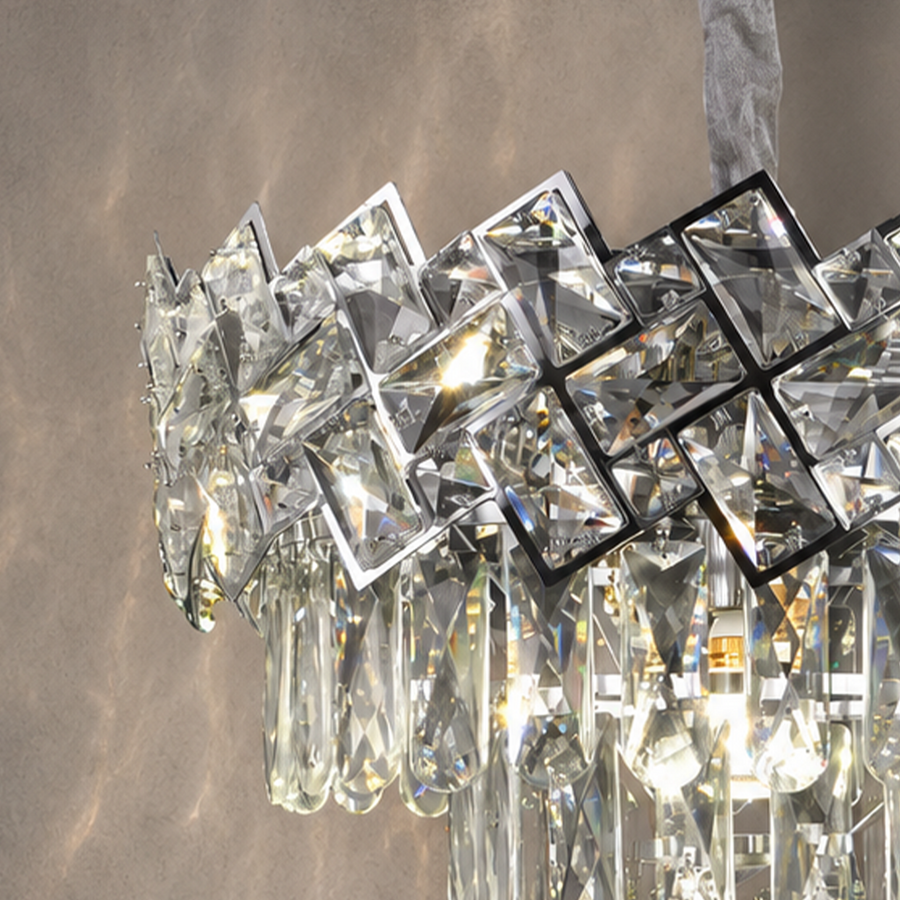 Crystal Chandelier WINDSOR Nobile 5xE14, Διάμετρος 39cm, Γυαλιστερό Chrome, Ρυθμιζόμενο ύψος Crystal Chandeliers Προεπιλεγμένος τίτλος Alessandro Design