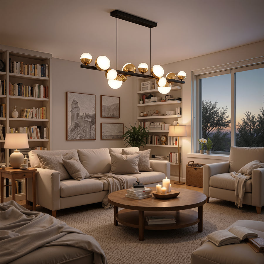 Πολυέλαιος Aurion 29W Ακρυλικός LED Κρεμαστός με Τηλεχειριστήριο, Ρυθμιζόμενο, Μαύρο Χρυσό, Μεταλλικό και Ακρυλικό LED Πολυέλαιοι με Τηλεχειριστήριο Προεπιλεγμένος τίτλος Alessandro Design