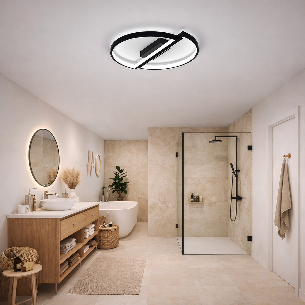 Πολυέλαιος LED με τηλεχειριστήριο VECTOR ARCUS 52W, 2 Στοιχεία, Κρύο/Ζεστό/Ουδέτερο φως, Ρυθμιζόμενο, Μαύροι πολυέλαιοι LED με τηλεχειριστήριο Προεπιλεγμένος τίτλος Alessandro Design