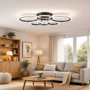 Πολυέλαιος LED με τηλεχειριστήριο BETTY 82W, 6 κύκλοι, κρύο/θερμό/ουδέτερο φως, ρυθμιζόμενο, μαύροι πολυέλαιοι LED με τηλεχειριστήριο Προεπιλεγμένος τίτλος Alessandro Design