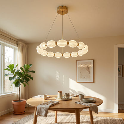 Lustra LED suspendata FAUSTO II, 42W, lumina Rece/Calda/Neutra, Inaltime Reglabila, Auriu Lustre Moderne Default Title Alessandro Design