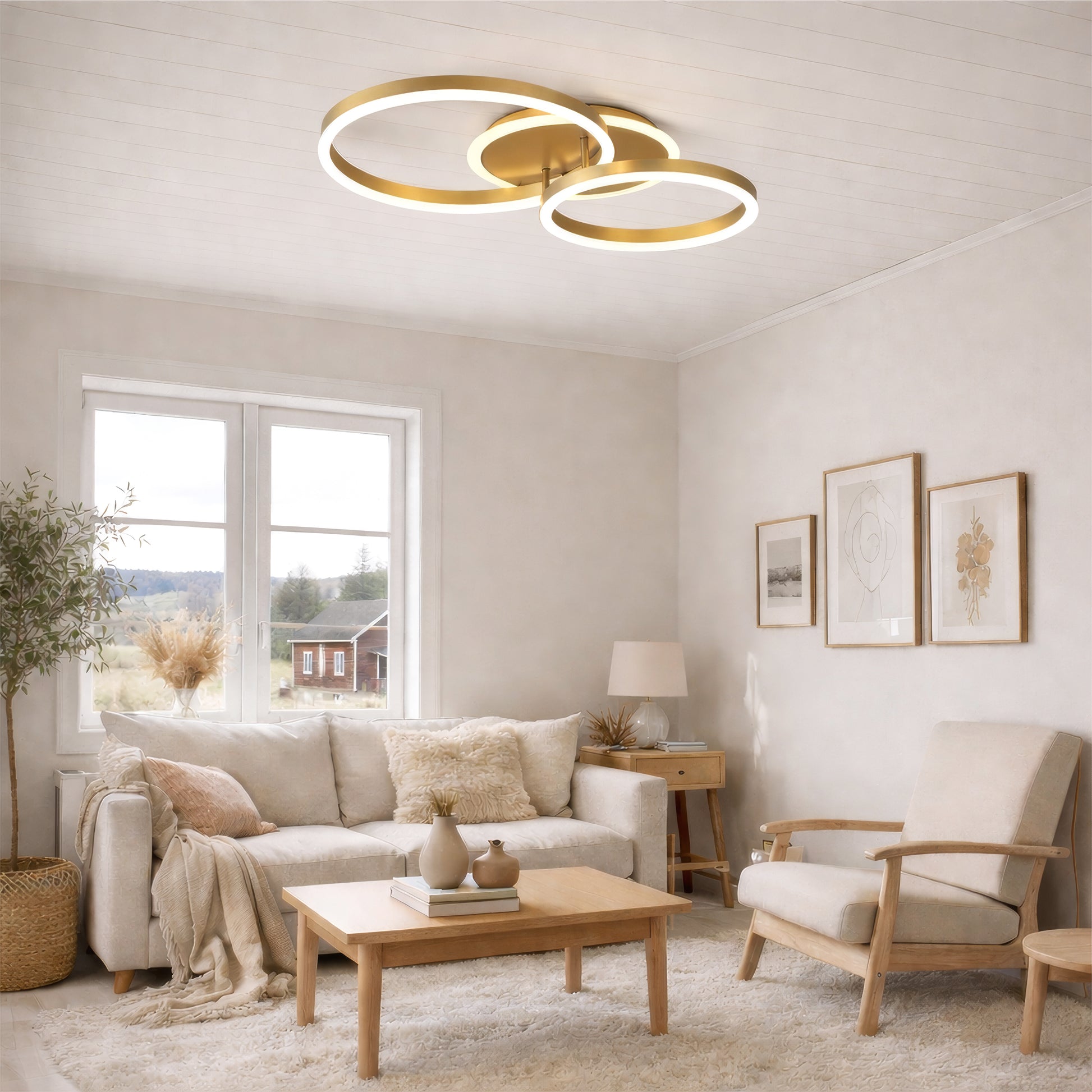 Πολυέλαιος LED με τηλεχειριστήριο RINOVA 66W, 2 κύκλοι, κρύο/θερμ/ουδέτερο φως, ρυθμιζόμενο, λαμπερό χρυσό LED πολυέλαιοι με τηλεχειριστήριο Προεπιλεγμένος τίτλος Alessandro Design