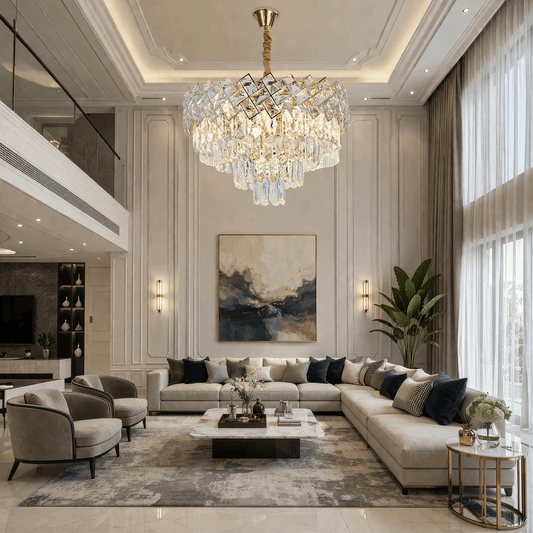 Κρυστάλλινος πολυέλαιος WINDSOR Elegance 8x E14, διάμετρος 39 cm, γυαλιστερό χρυσό, ρυθμιζόμενο ύψος, μεταλλικοί και κρυστάλλινοι πολυέλαιοι, προεπιλεγμένος τίτλος Alessandro Design