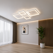 Πολυέλαιος LED με τηλεχειριστήριο ELLA 67W, 4 τετράγωνα, κρύο/ζεστό/ουδέτερο φως, ρυθμιζόμενο, λευκός πολυέλαιος LED με τηλεχειριστήριο Προεπιλεγμένος τίτλος Alessandro Design