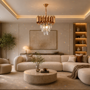 Crystal Chandelier VERSAILLES Petito 3xE14, Διάμετρος 30cm, Χρυσός, Ρυθμιζόμενο Ύψος, Metal and Crystal Crystal Chandeliers Προεπιλεγμένος τίτλος Alessandro Design