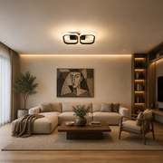 Πολυέλαιος LED VERTEX 21W, 2 τετράγωνα, Γραμμικό, Κρύο/Ζεστό/Ουδέτερο φως, Μαύροι πολυέλαιοι LED Προεπιλεγμένος τίτλος Alessandro Design
