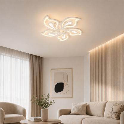 Πολυέλαιος LED με τηλεχειριστήριο LILY 86W, 5 Στοιχεία, Κρύο/Ζεστό/Ουδέτερο φως, Ρυθμιζόμενο, Λευκός πολυέλαιος LED με τηλεχειριστήριο Προεπιλεγμένος τίτλος Alessandro Design
