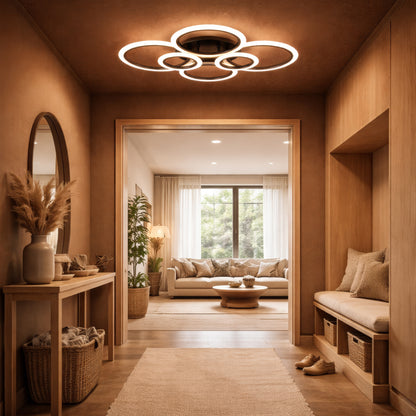 Πολυέλαιος LED με τηλεχειριστήριο BETTY 82W, 6 κύκλοι, κρύο/θερμό/ουδέτερο φως, ρυθμιζόμενο, μαύροι πολυέλαιοι LED με τηλεχειριστήριο Προεπιλεγμένος τίτλος Alessandro Design