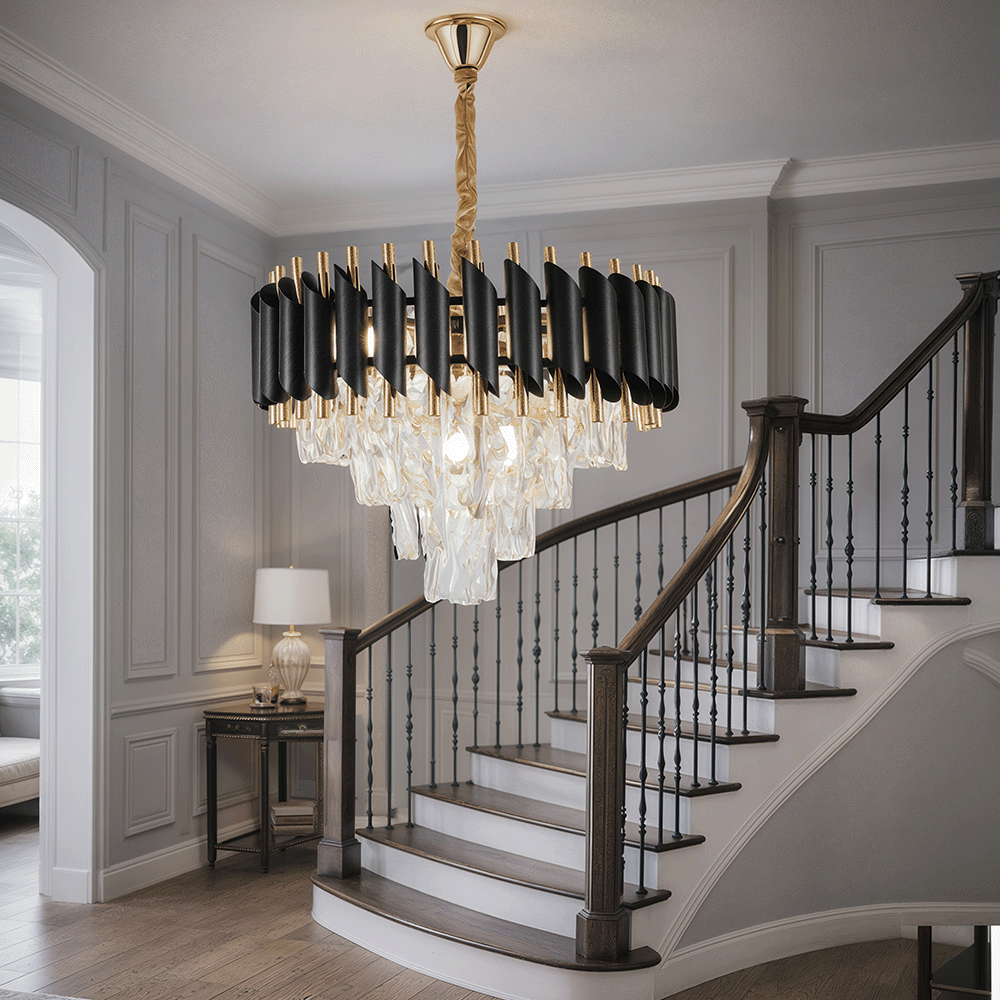 Crystal Chandelier VERSAILLES Nobile 5xE14, Diameter 40cm, Shiny Gold and Black Crystal Chandeliers Προεπιλεγμένος τίτλος Alessandro Design