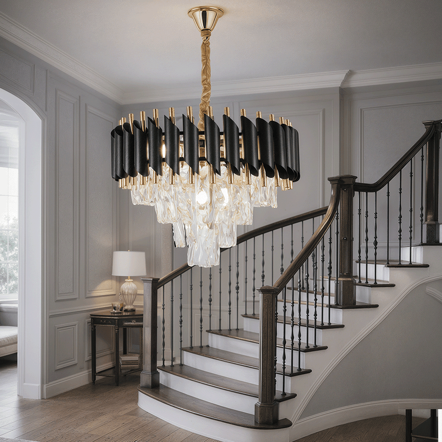 Crystal Chandelier VERSAILLES Nobile 5xE14, Diameter 40cm, Shiny Gold and Black Crystal Chandeliers Προεπιλεγμένος τίτλος Alessandro Design