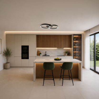 Πολυέλαιος LED με τηλεχειριστήριο RIGA LILITH 34W, 2 κύκλοι, κρύο/θερμ/ουδέτερο φως, ρυθμιζόμενο, μαύροι πολυέλαιοι LED με τηλεχειριστήριο Προεπιλεγμένος τίτλος Alessandro Design