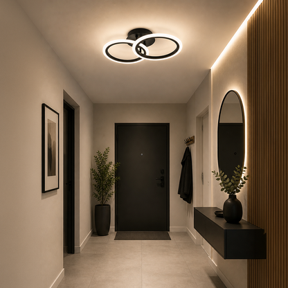 Πολυέλαιος LED με τηλεχειριστήριο BETTY 27W, 2 κύκλοι, κρύο/θερμό/ουδέτερο φως, ρυθμιζόμενο, μαύροι πολυέλαιοι LED με τηλεχειριστήριο Προεπιλεγμένος τίτλος Alessandro Design