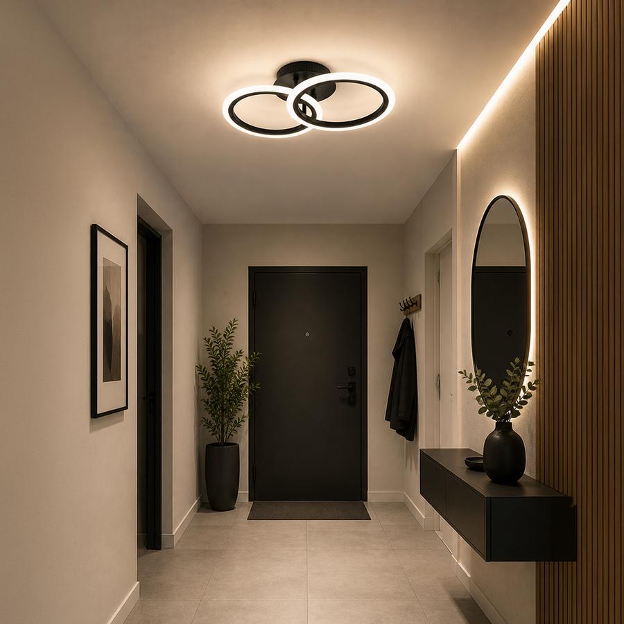 Πολυέλαιος LED με τηλεχειριστήριο BETTY 27W, 2 κύκλοι, κρύο/θερμό/ουδέτερο φως, ρυθμιζόμενο, μαύροι πολυέλαιοι LED με τηλεχειριστήριο Προεπιλεγμένος τίτλος Alessandro Design