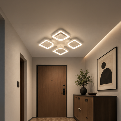 Πολυέλαιος LED με τηλεχειριστήριο ZOE 53W, 4 τετράγωνα, κρύο/θερμό/ουδέτερο φως, ρυθμιζόμενο, λευκός πολυέλαιος LED με τηλεχειριστήριο Προεπιλεγμένος τίτλος Alessandro Design
