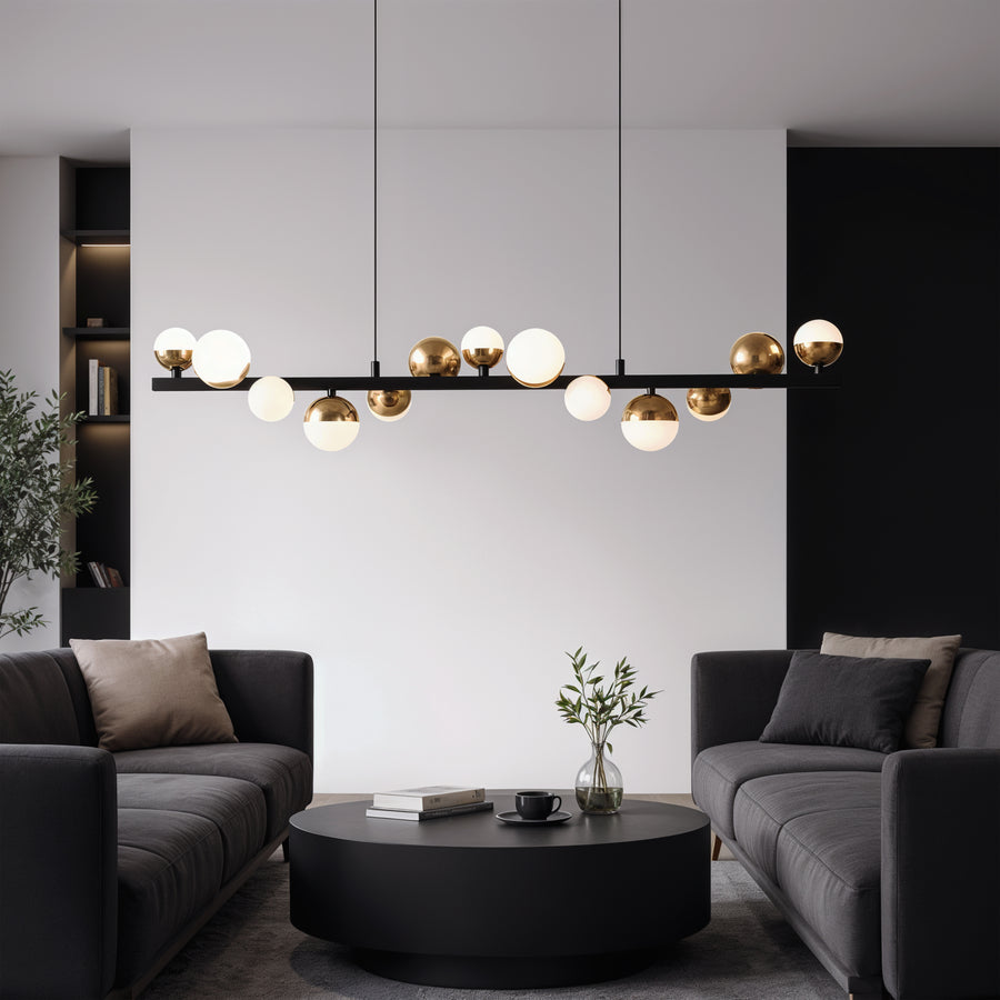 Πολυέλαιος Aurion 29W Ακρυλικός LED Κρεμαστός με Τηλεχειριστήριο, Ρυθμιζόμενο, Μαύρο Χρυσό, Μεταλλικό και Ακρυλικό LED Πολυέλαιοι με Τηλεχειριστήριο Προεπιλεγμένος τίτλος Alessandro Design
