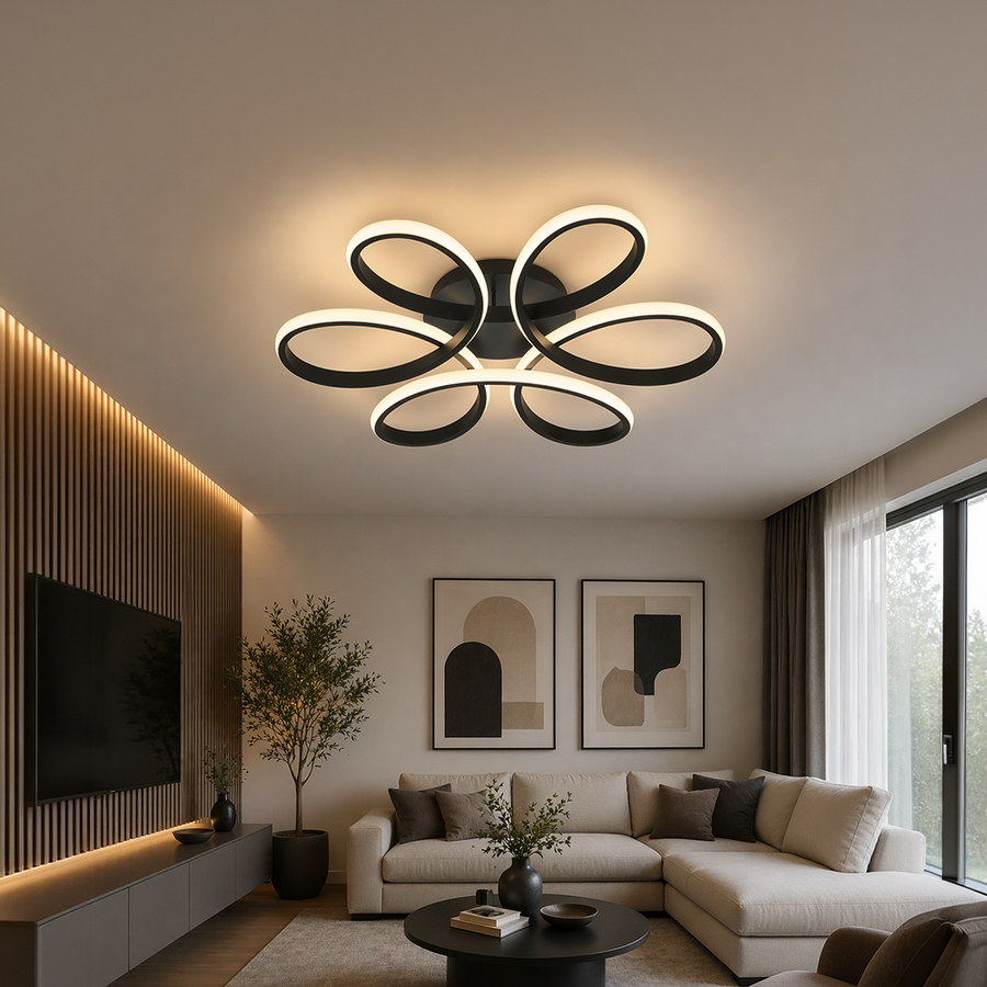 Πολυέλαιος LED με τηλεχειριστήριο HELIX 63W, Κρύο/Ζεστό/Ουδέτερο φως, Ρυθμιζόμενο, Μαύροι πολυέλαιοι LED με τηλεχειριστήριο Προεπιλεγμένος τίτλος Alessandro Design