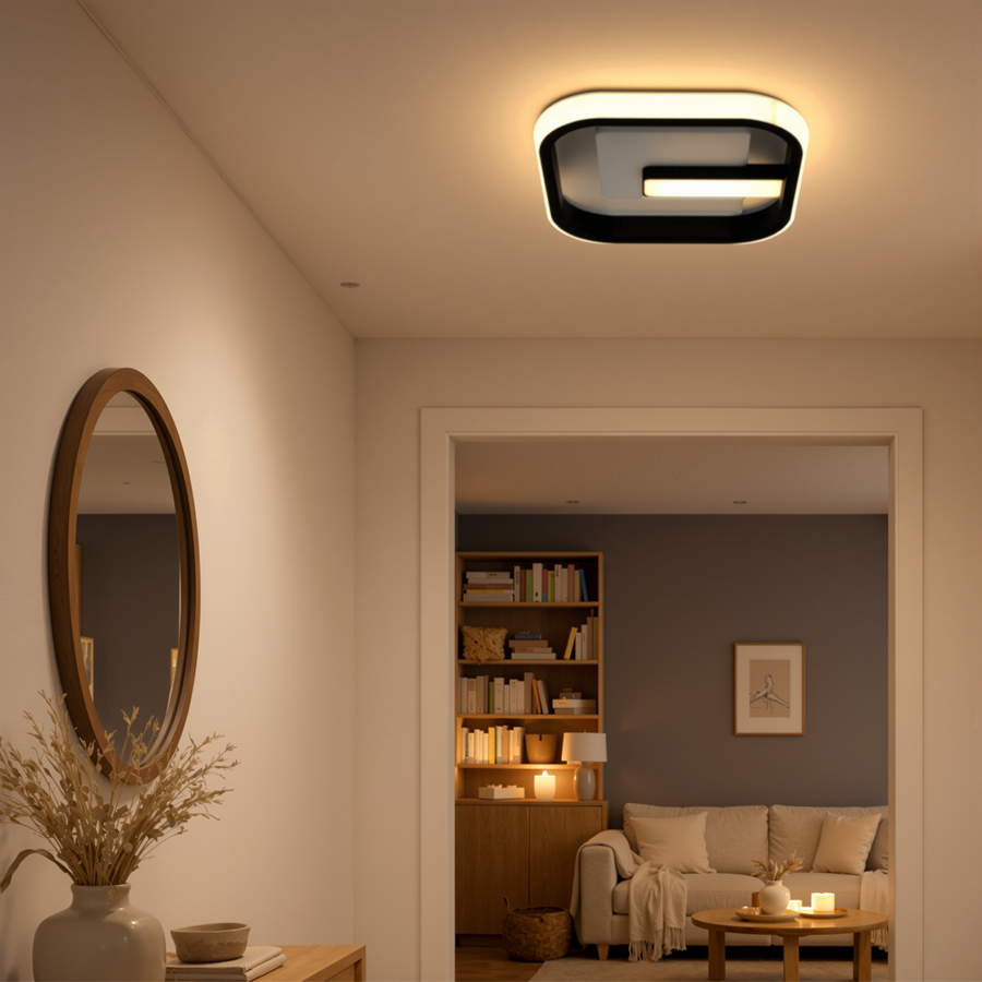 Πολυέλαιος LED VICTORIA 19W, Τετράγωνο, Κρύο/Ζεστό/Ουδέτερο φως, Μαύρο, Λευκό LED Πολυέλαιος Προεπιλεγμένος τίτλος Alessandro Design