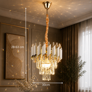 Crystal Chandelier VERSAILLES Petito 3xE14, Διάμετρος 30cm, Γυαλιστερό χρυσό και λευκό, ρυθμιζόμενο ύψος, μεταλλικοί και κρυστάλλινοι πολυέλαιοι κρύσταλλοι Προεπιλεγμένος τίτλος Alessandro Design