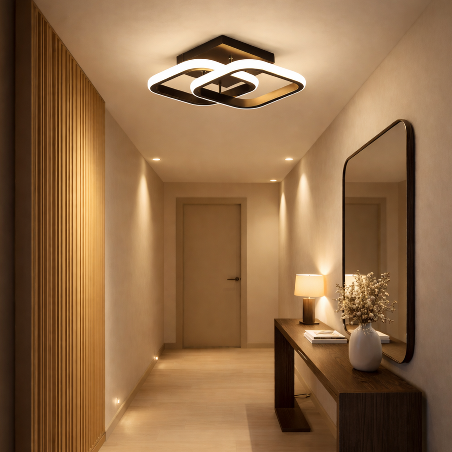Πολυέλαιος LED VERTEX Matrix επικαλυπτόμενα διαμάντια, μεταλλικά πλαίσια, 24W, 2 διαμάντια, κρύο/θερμό/ουδέτερο φως 3000K/4000K/6000K, μαύρο, μέταλλο και σιλικόνη LED πολυέλαιος προεπιλεγμένος τίτλος Alessandro Design