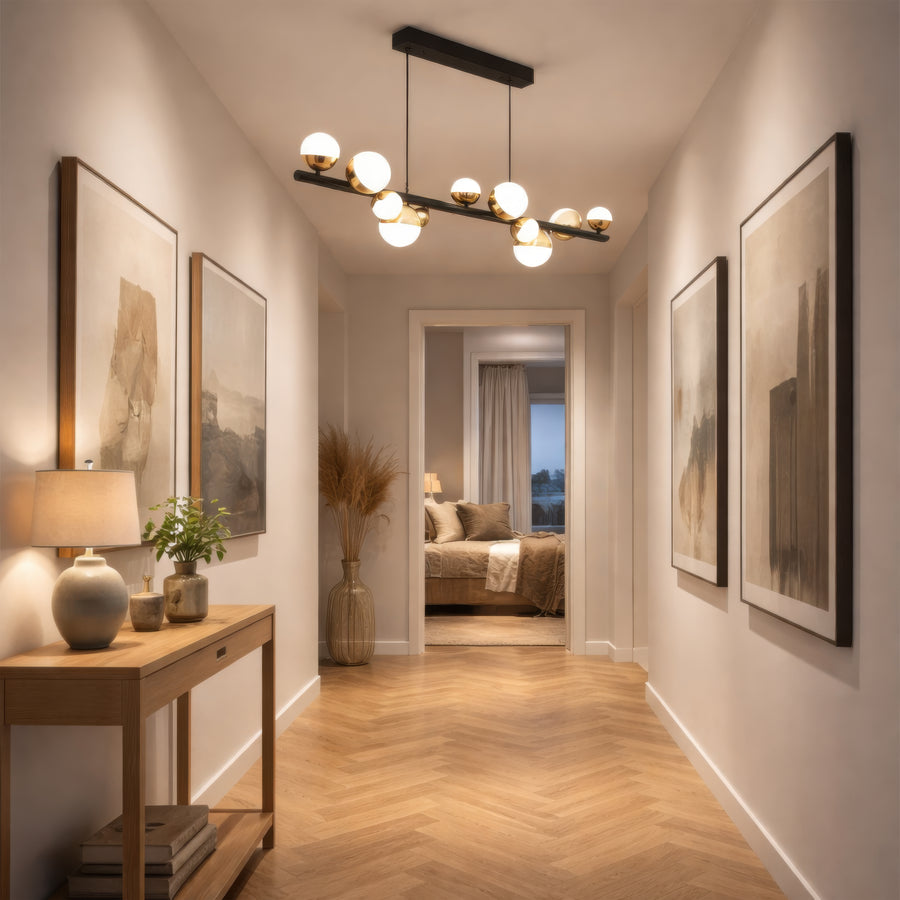 Πολυέλαιος Aurion 29W Ακρυλικός LED Κρεμαστός με Τηλεχειριστήριο, Ρυθμιζόμενο, Μαύρο Χρυσό, Μεταλλικό και Ακρυλικό LED Πολυέλαιοι με Τηλεχειριστήριο Προεπιλεγμένος τίτλος Alessandro Design