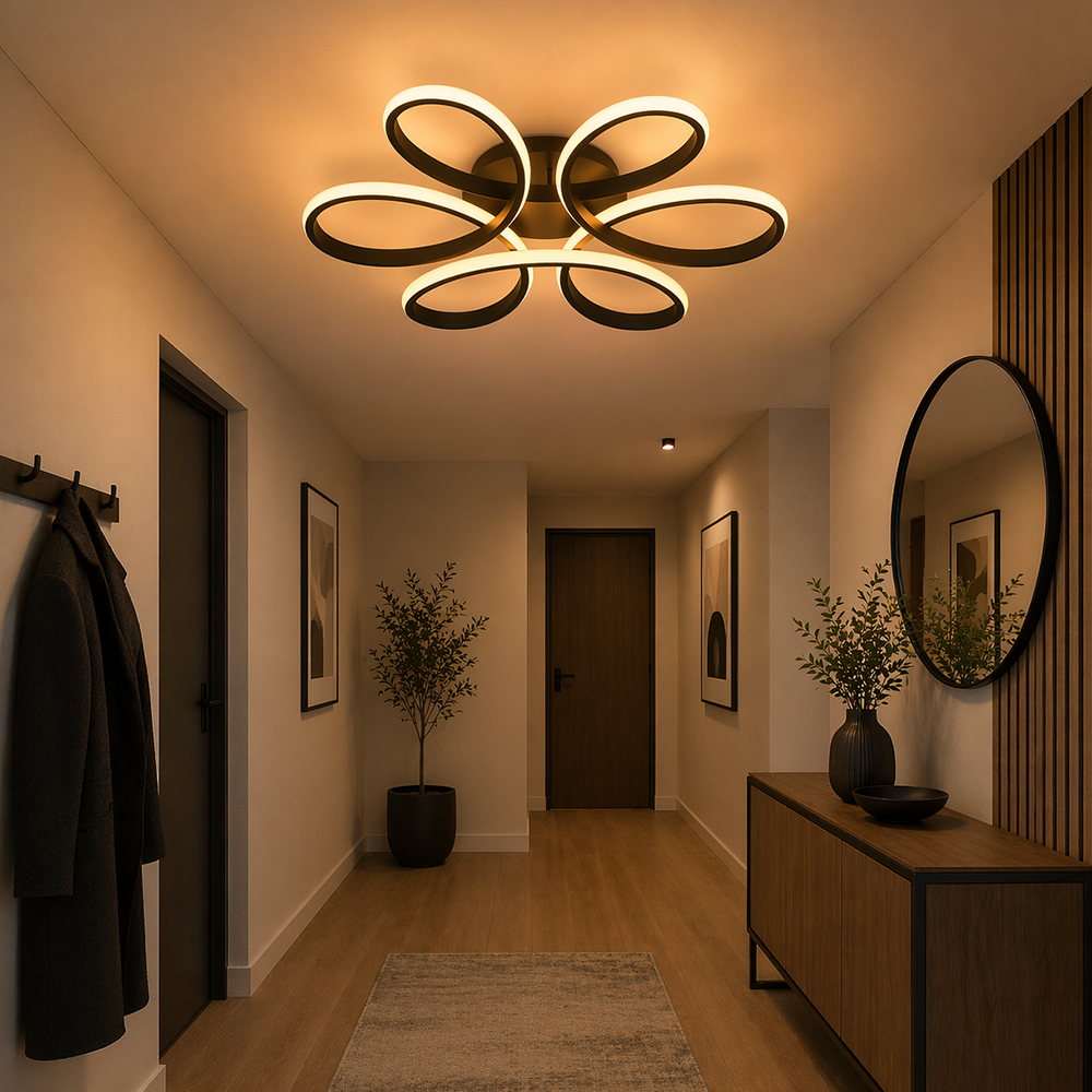Πολυέλαιος LED με τηλεχειριστήριο HELIX 63W, Κρύο/Ζεστό/Ουδέτερο φως, Ρυθμιζόμενο, Μαύροι πολυέλαιοι LED με τηλεχειριστήριο Προεπιλεγμένος τίτλος Alessandro Design