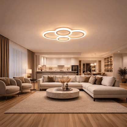 Πολυέλαιος LED με τηλεχειριστήριο BETTY 43W, 4 κύκλοι, κρύο/θερμό/ουδέτερο φως, ρυθμιζόμενο, λευκός πολυέλαιος LED με τηλεχειριστήριο Προεπιλεγμένος τίτλος Alessandro Design