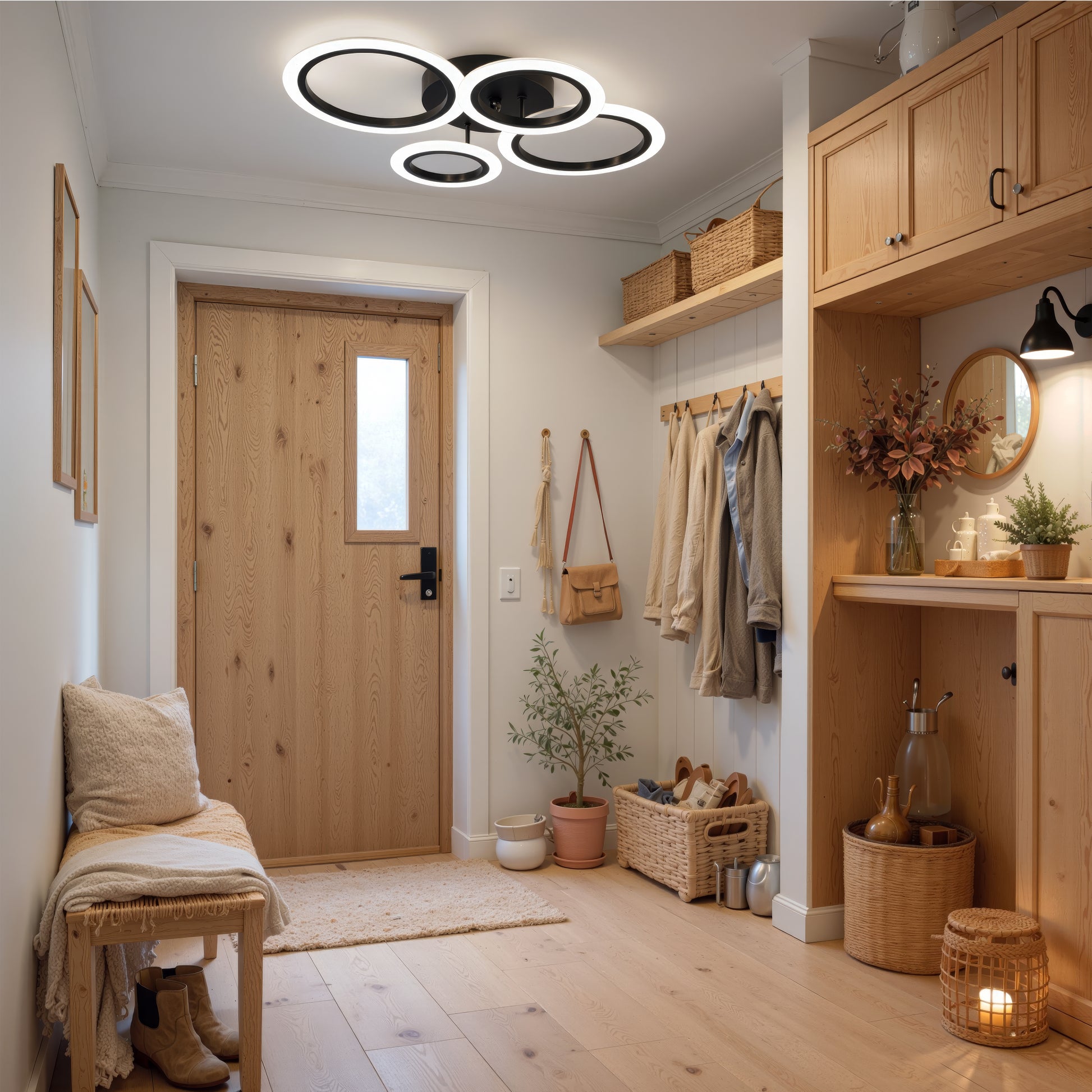 Πολυέλαιος LED με τηλεχειριστήριο BETTY 43W, 4 κύκλοι, κρύο/θερμό/ουδέτερο φως, ρυθμιζόμενο, μαύροι πολυέλαιοι LED με τηλεχειριστήριο Προεπιλεγμένος τίτλος Alessandro Design